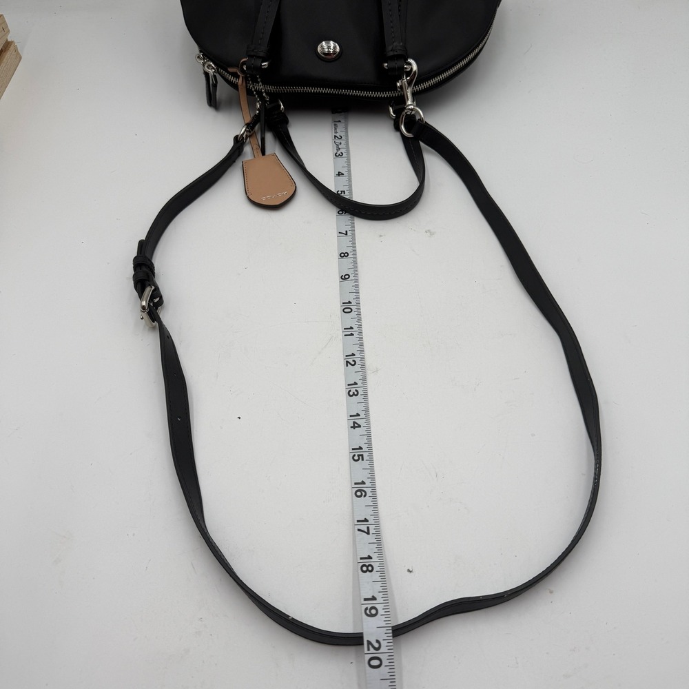 Coach Peyton Cora Black Leather Satchel With Crossbody Strap - Picture 7 of 10